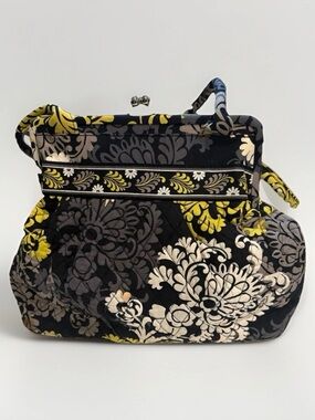 Vera Bradley Alice Bag Sittin' In A Tree Quilted Kisslock Satchel Handbag Gray